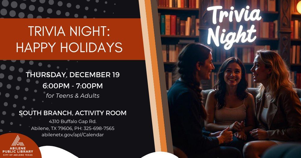 Trivia Night: Happy Holidays (South Branch)