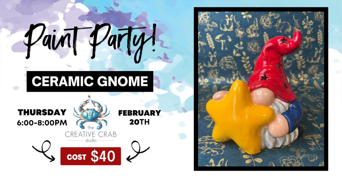 Ceramic Gnome - Lighted, Battery Operated 