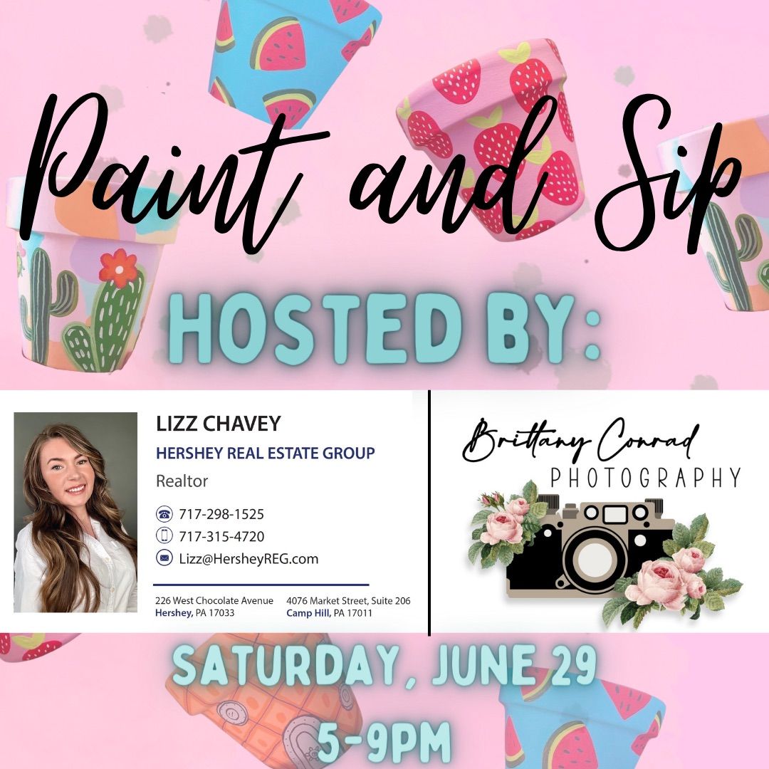 Planter Paint and Sip Hosted by Realtor Lizz Chavey and Brittany Conrad Photography
