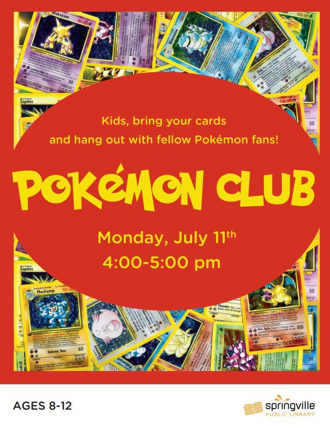 Pokemon Club, Springville Library, 11 July 2022