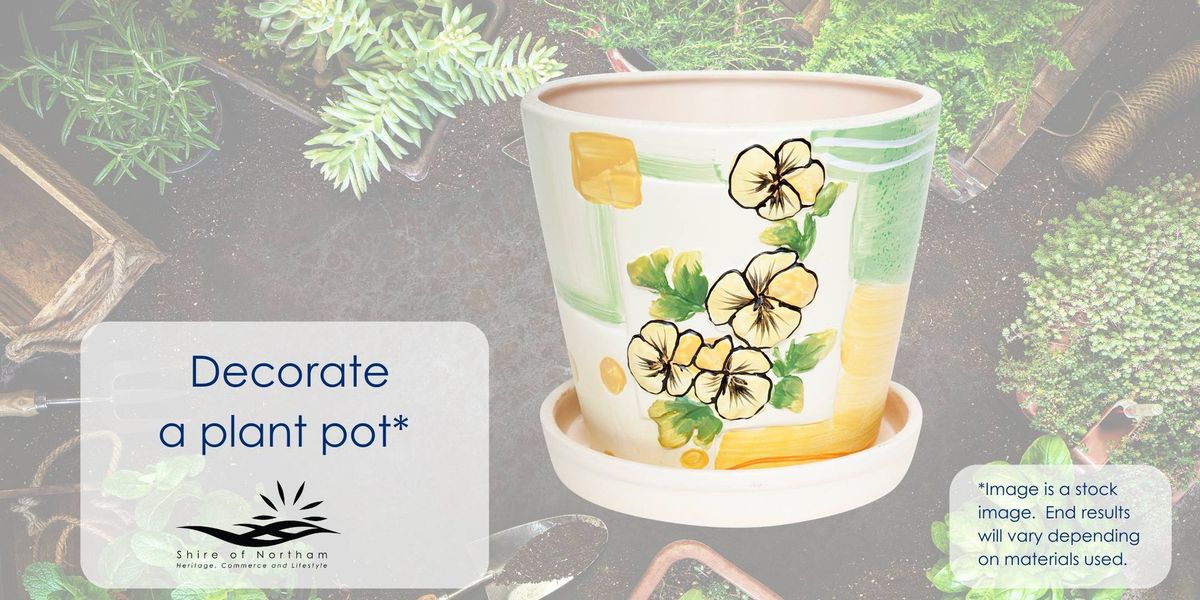 Decorate a plant pot at Wundowie Library