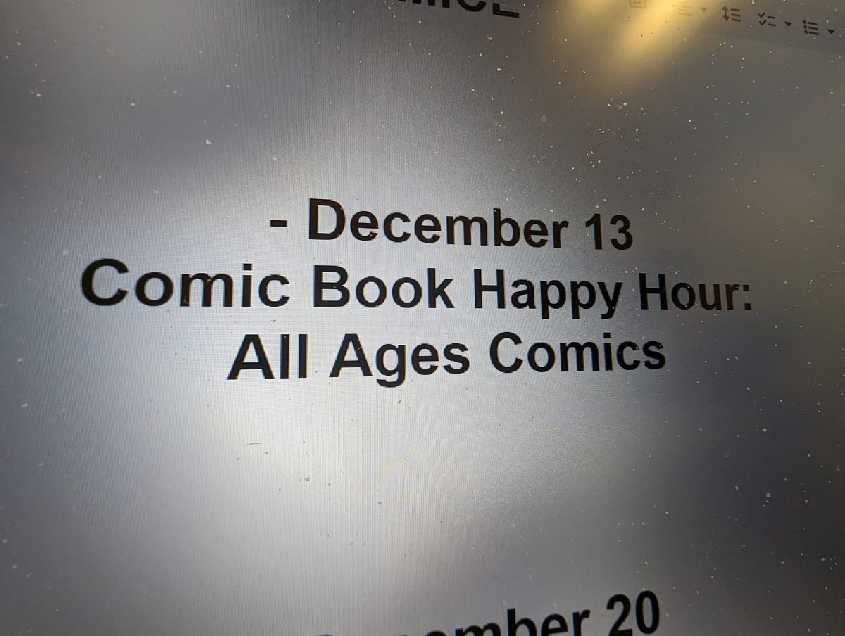 Comic Book Happy Hour. All Ages Comic Books 