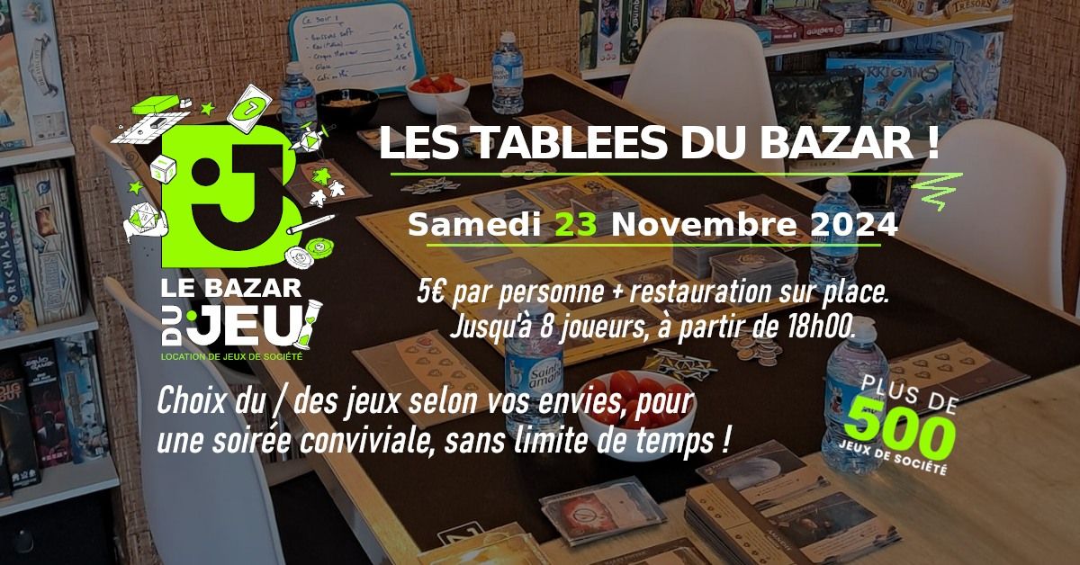 Soir\u00e9e jeux : Tabl\u00e9e du Bazar !