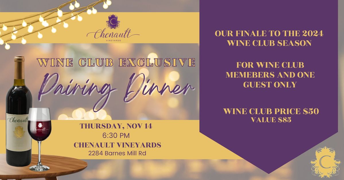 Wine Club Exclusive: Pairing Dinner