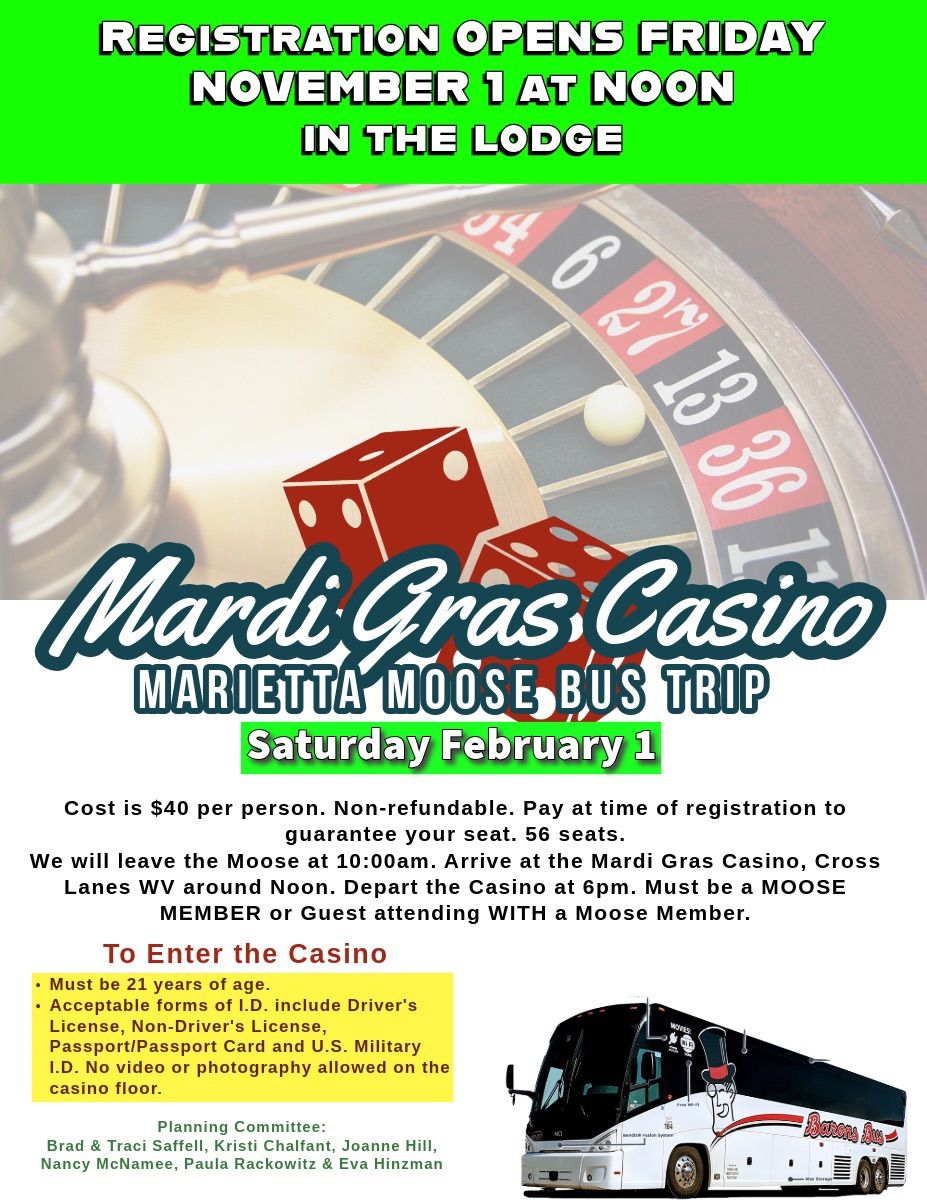 BUS TRIP - Mardi Gras Casino 