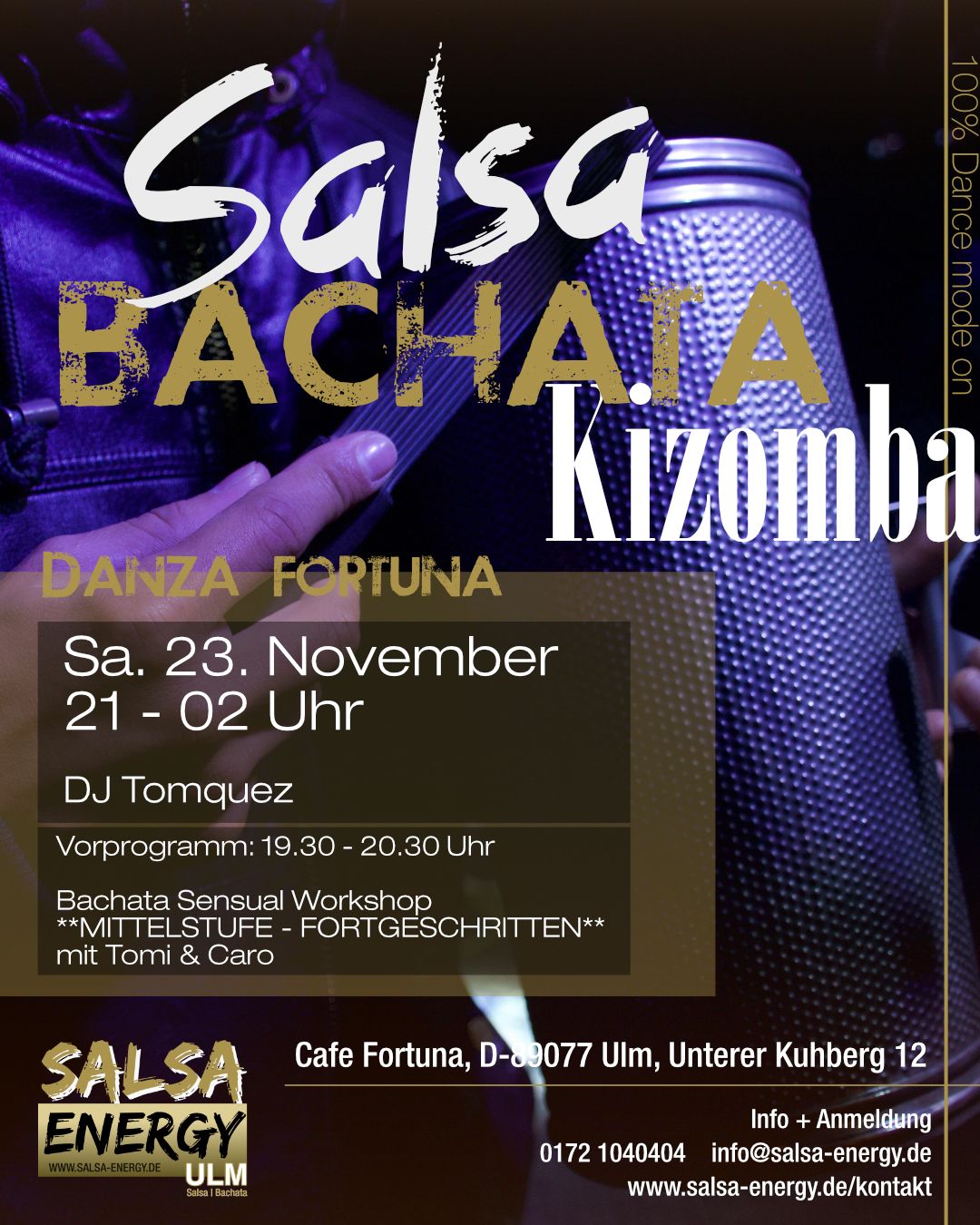 Danza Fortuna Ulm \u2013 Salsa Bachata Kizomba Party + Bachata Sensual Workshop!