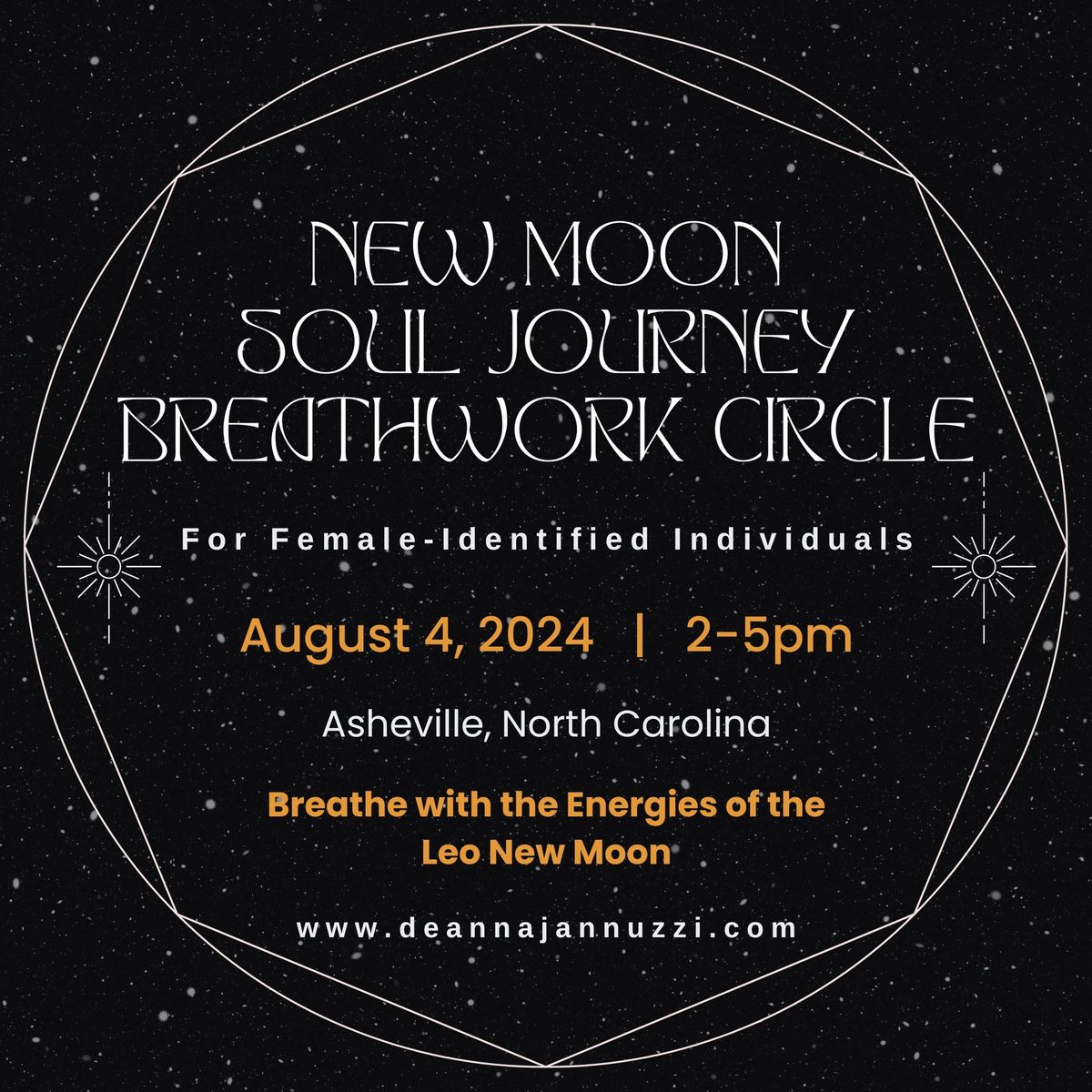 Women's New Moon in Leo Soul Journey Breathwork Circle - ASHEVILLE, NC