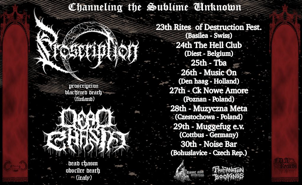 DEATH METAL NIGHT: PROSCRIPTION (Finlandia) + DEAD CHASM (W\u0142ochy) \/ 27.11.2024, Pozna\u0144