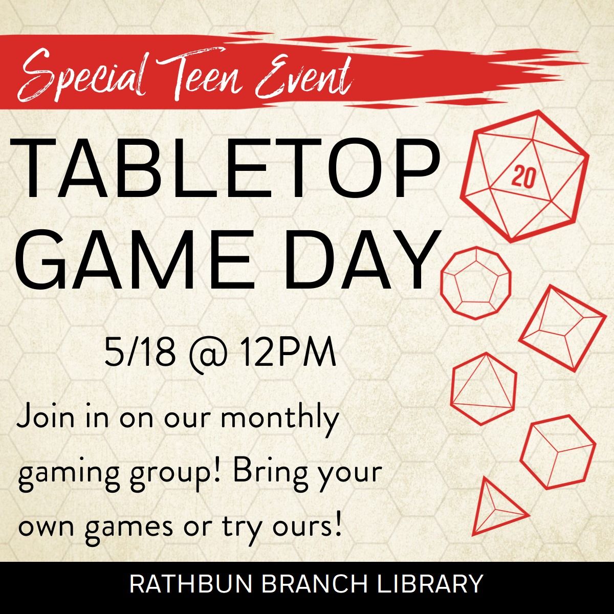 Tabletop Game Day - For Teens