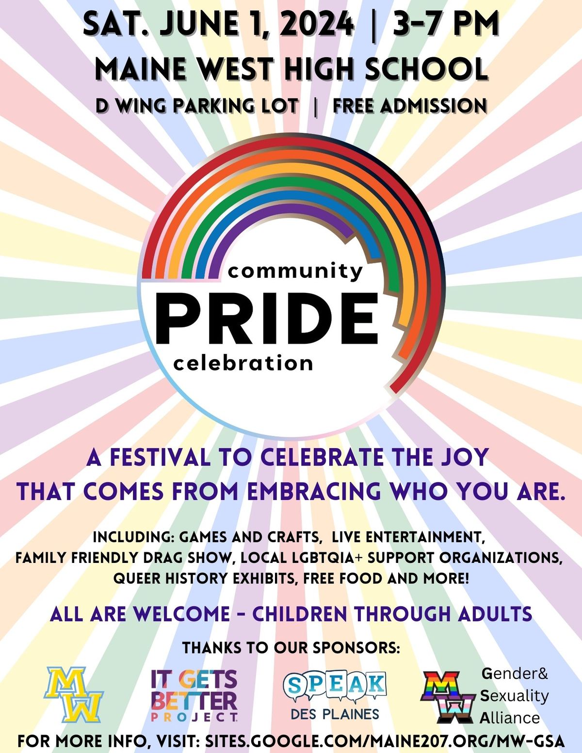 Pop up @ Maine West Community Pride Celebration