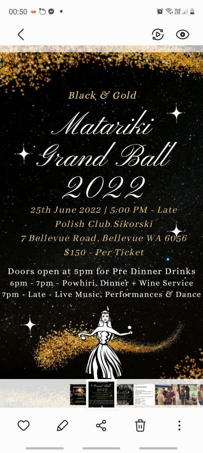" Black & Gold" Matariki Grand Ball 2022 $150 Per Ticket
