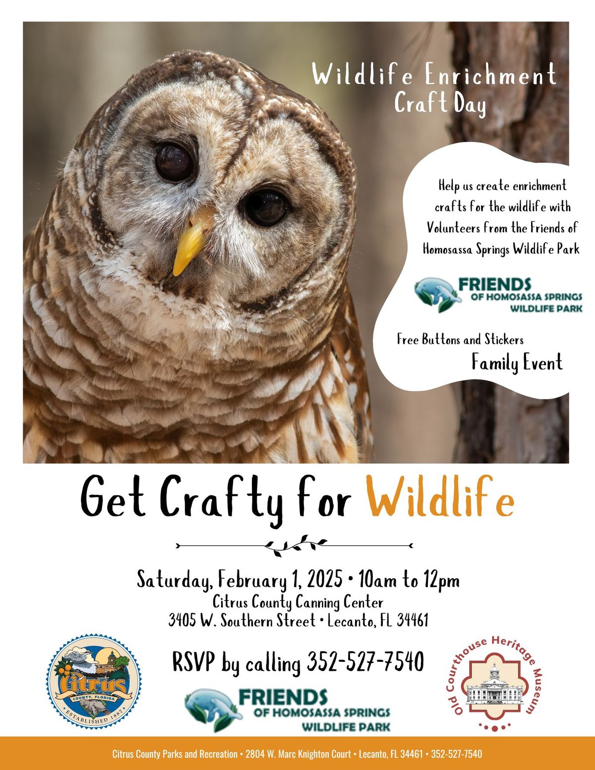 Wildlife Enrichment Craft Day