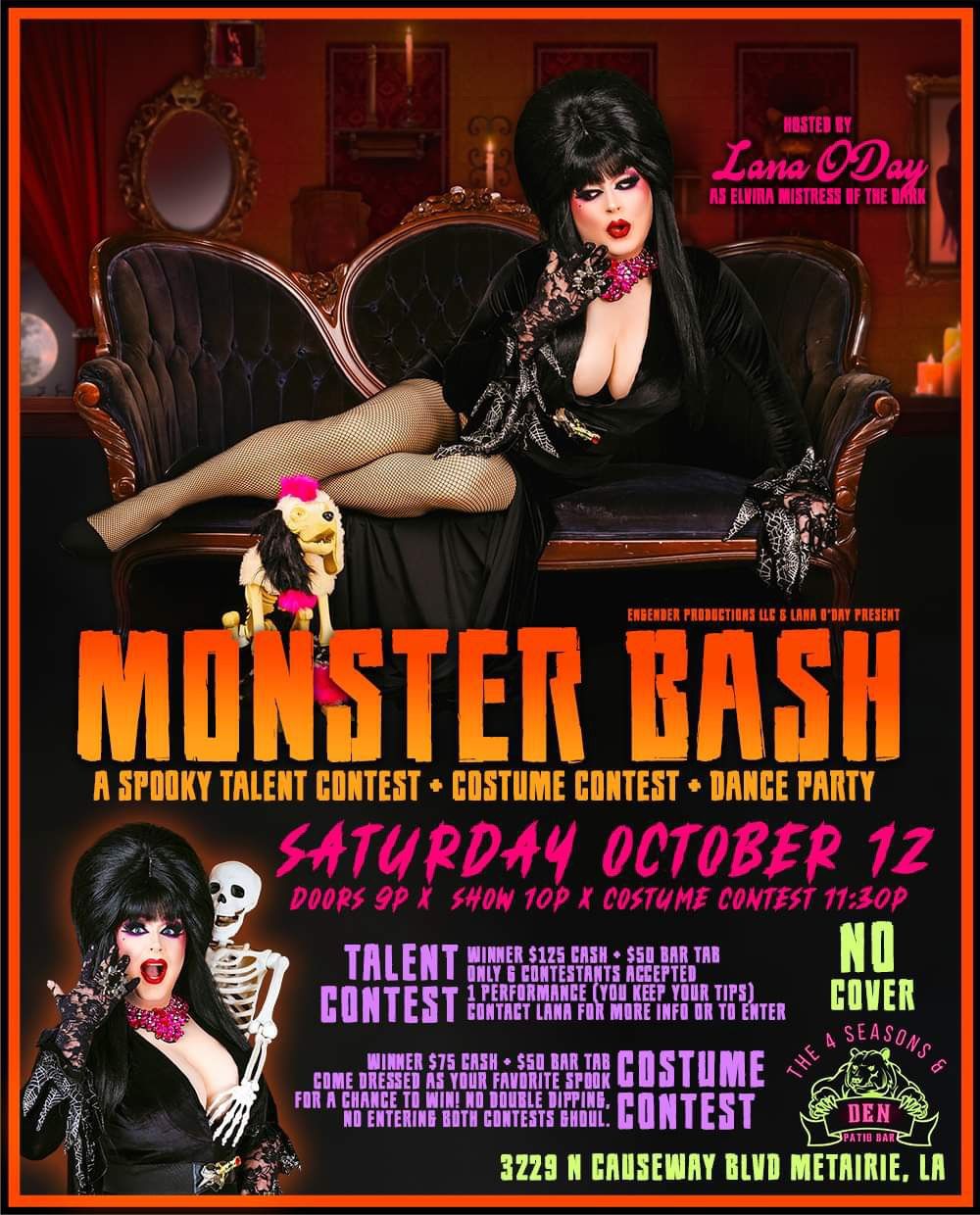 Monster Bash \u2022 Talent & Costume Contest + Dance Party \u2022 Hosted by Lana O\u2019Day