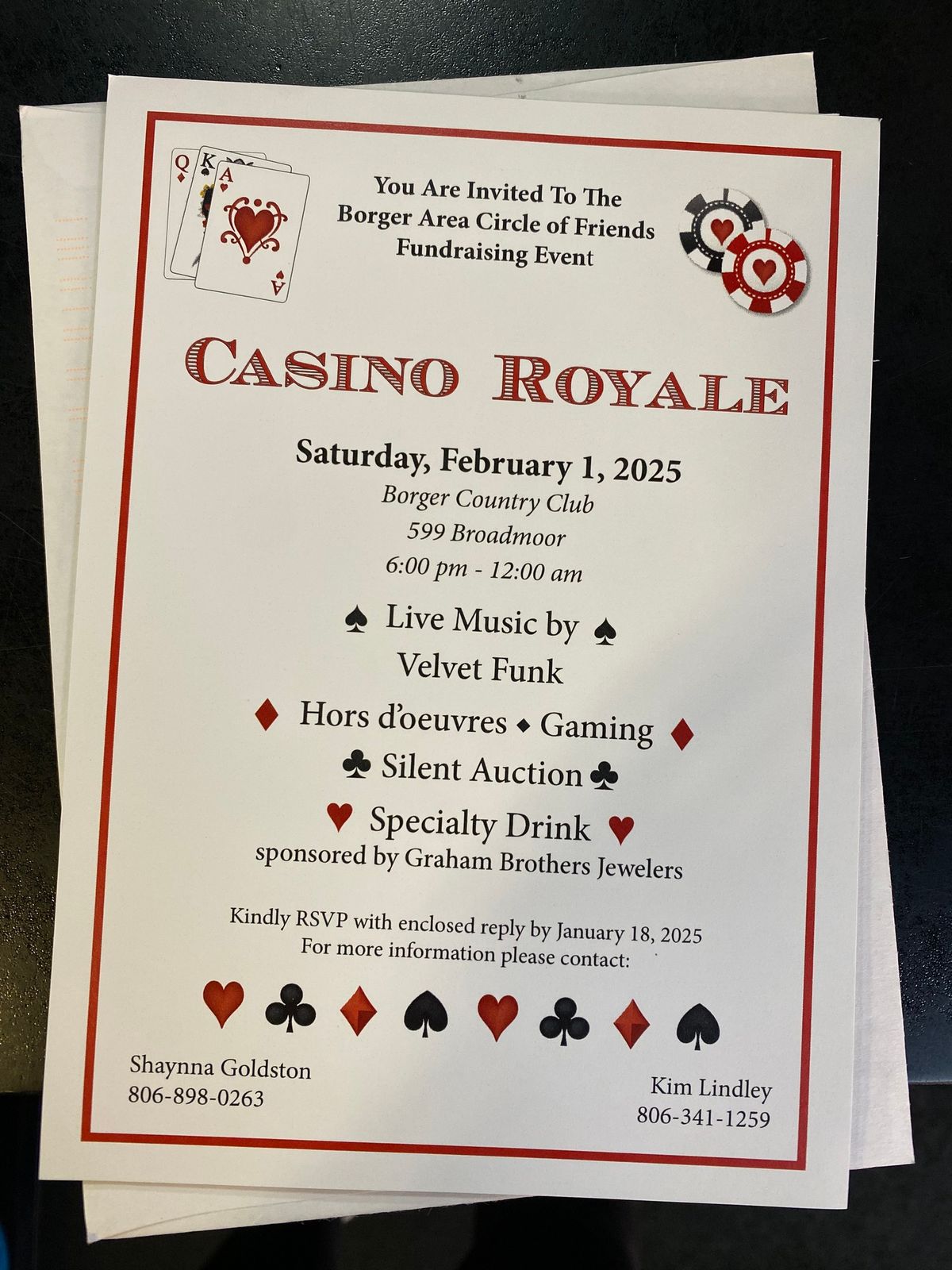 Casino Royale Borger Circle of Friends Fundraising Event