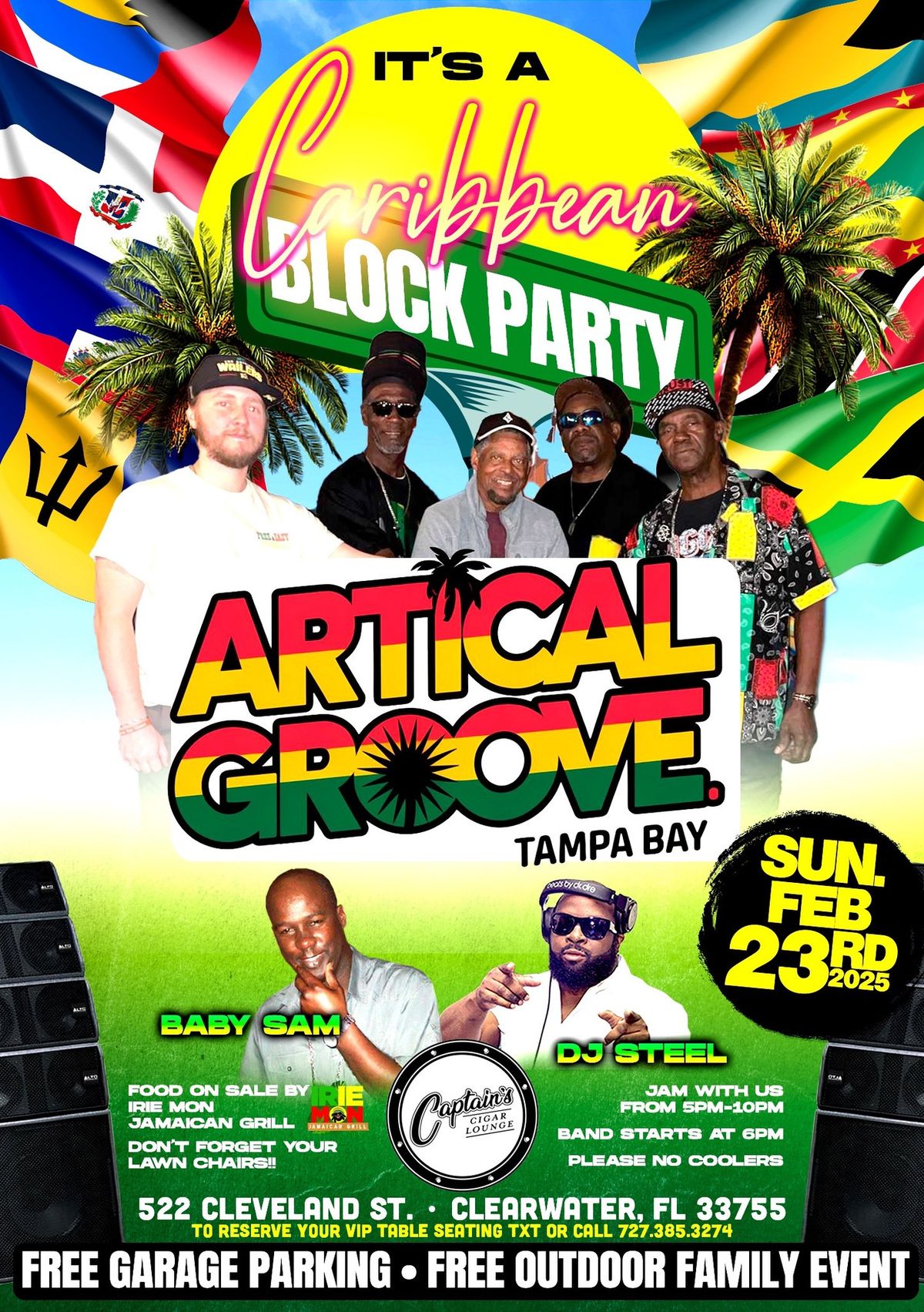 It's A Caribbean Block Party!  Live Music By Artical Groove Band