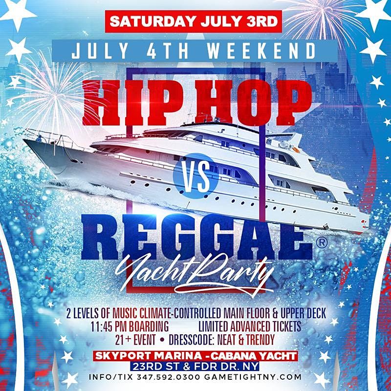 Manhattan LDW Hip Hop vs Reggae\u00ae Summer Midnight Jewel Yacht Skyport Marina