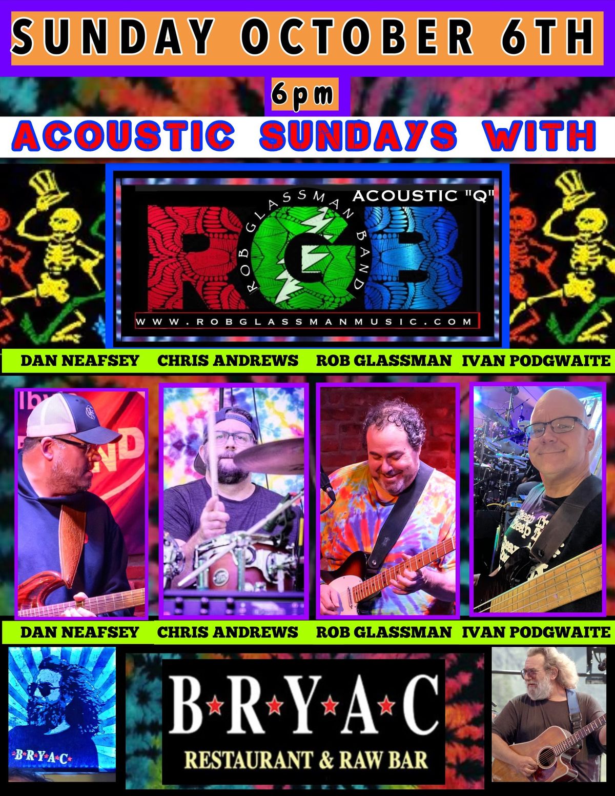 Rob Glassman Band Acoustic "Q"  at BRYAC BLACK ROCK Bridgeport CT 6pm