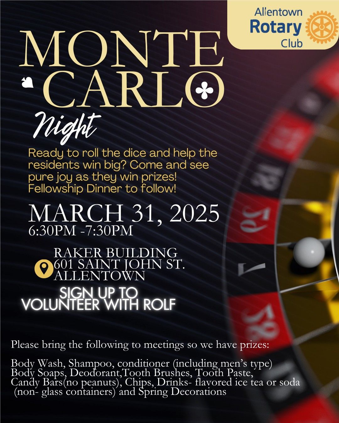 Monte Carlo Volunteer Night