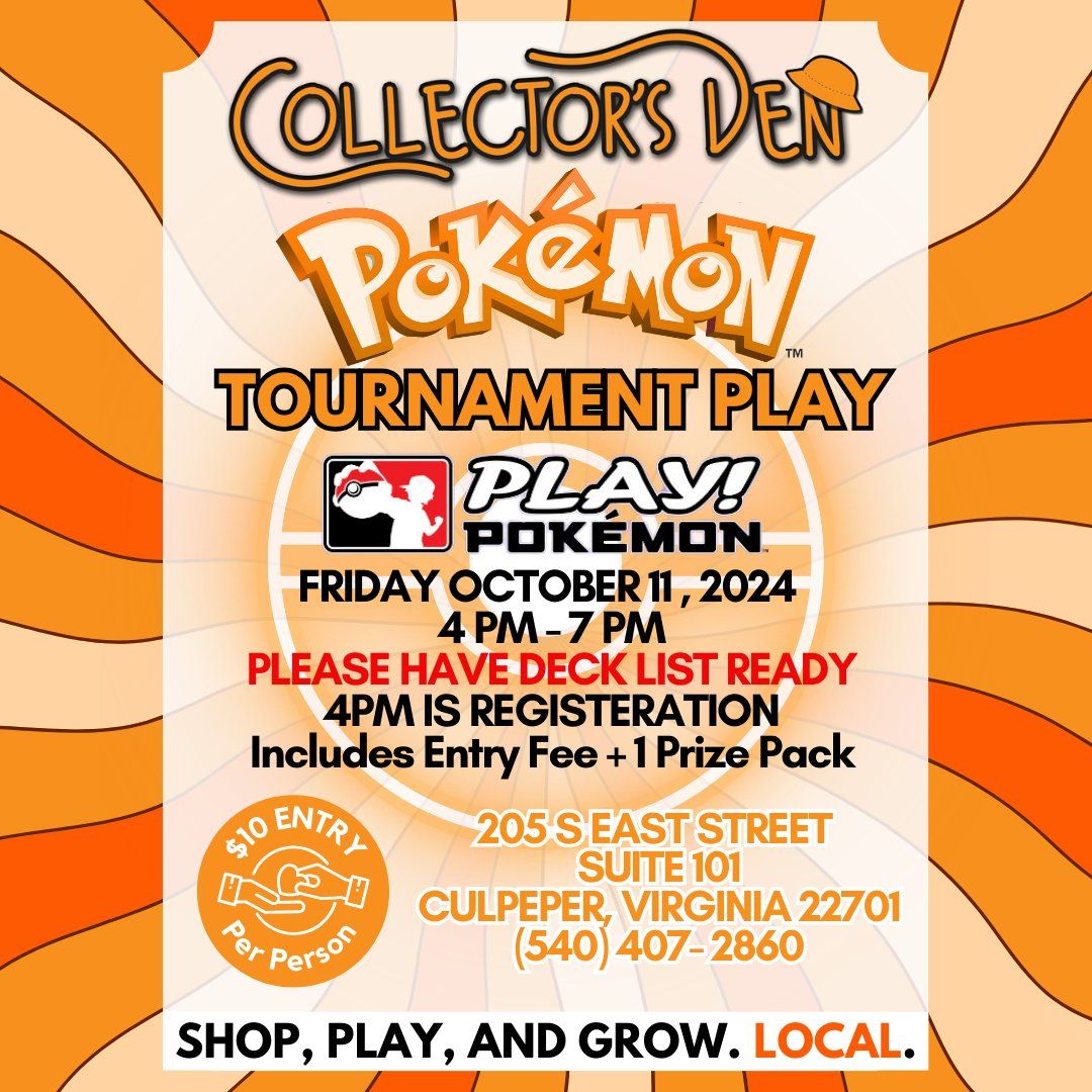 Pok\u00e9mon Tournament Play @Collector's Den