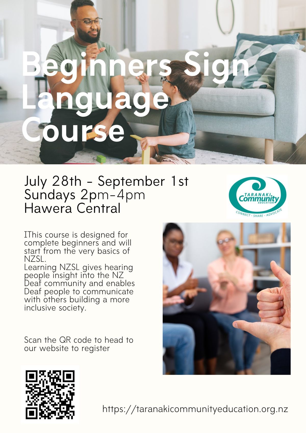 Beginners New Zealand Sign Language Course \u2013 Hawera