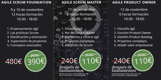 Cursos Agile Scrum Foundation - Scrum Master - Product Owner - Barcelona