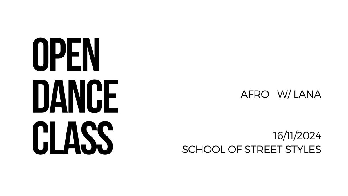 Open Dance Class - AFRO