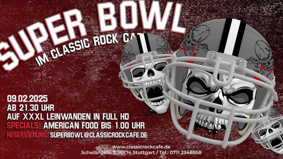 Touchdown! Der Super Bowl Live im Classic Rock Caf\u00e9