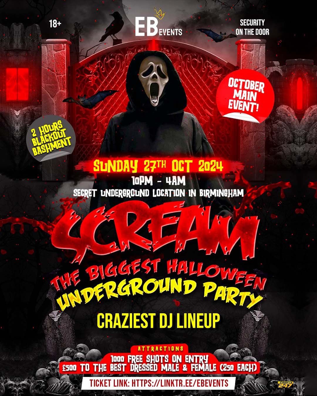 SCREAM - LITTEST BIRMINGHAM UNDERGROUND HALLOWEEN EVENT 