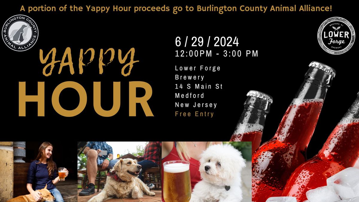 Yappy Hour @ Lower Forge Brewery, Medford NJ! Bring your pups!
