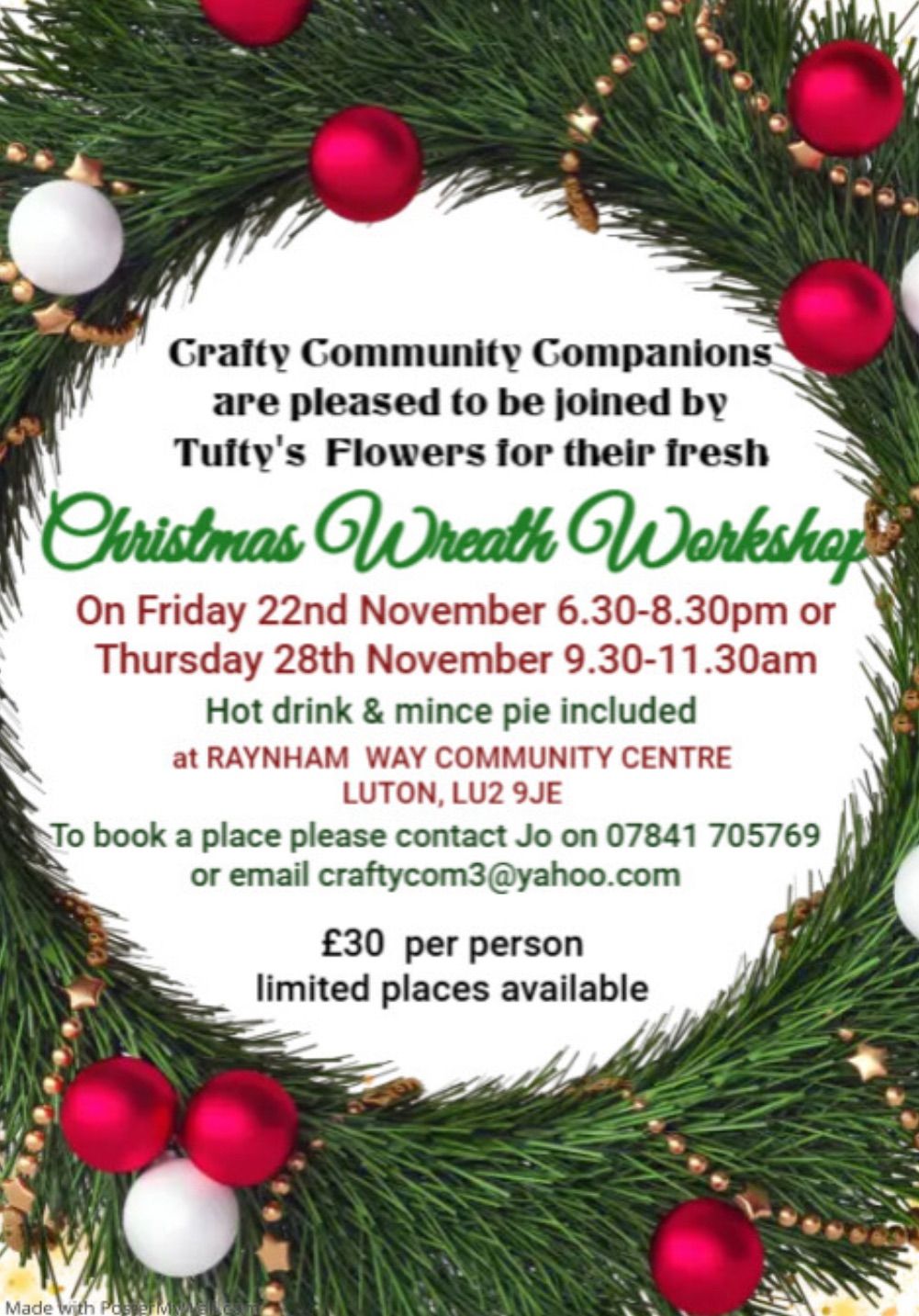 Fresh Christmas Wreath Workshop