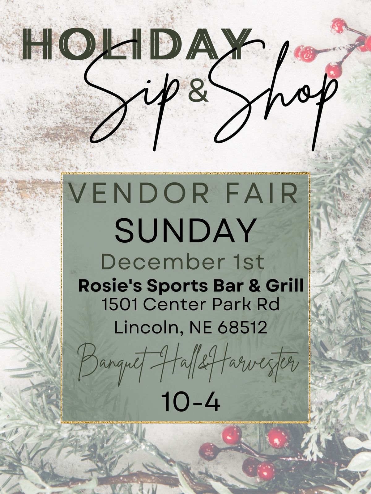 Rosie\u2019s Holiday Sip & Shop