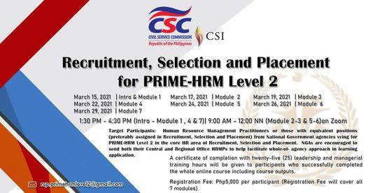 Recruitment, Selection and Placement for Prime-HRM Level 2