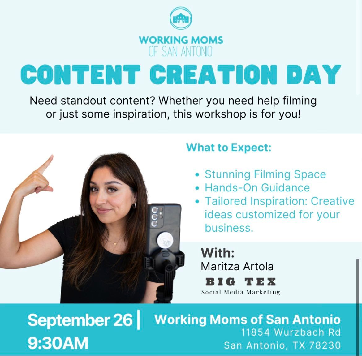 Content Creation Day at Working Moms of San Antonio