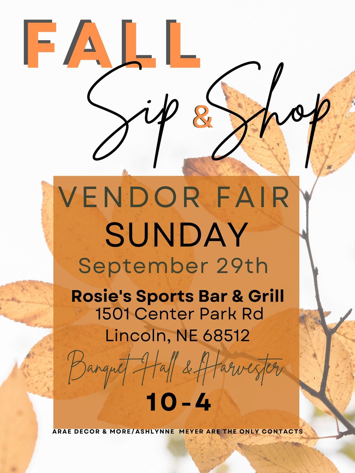 Rosie\u2019s Fall Sip & Shop