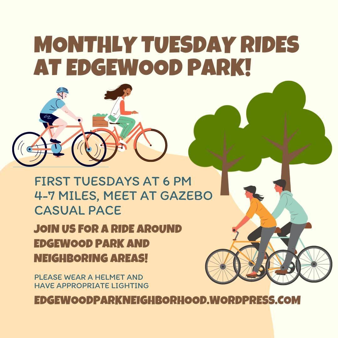 Monthly Tuesday Bike Rides at Edgewood Park