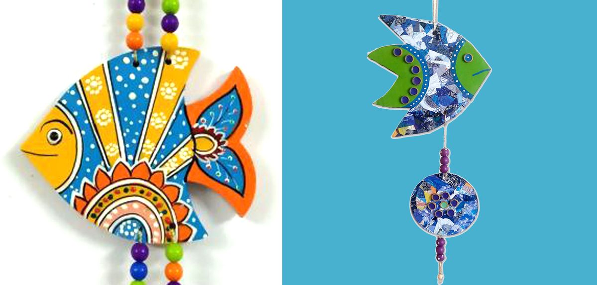 HANGING FISH Upcycle Art for KIDS 8+