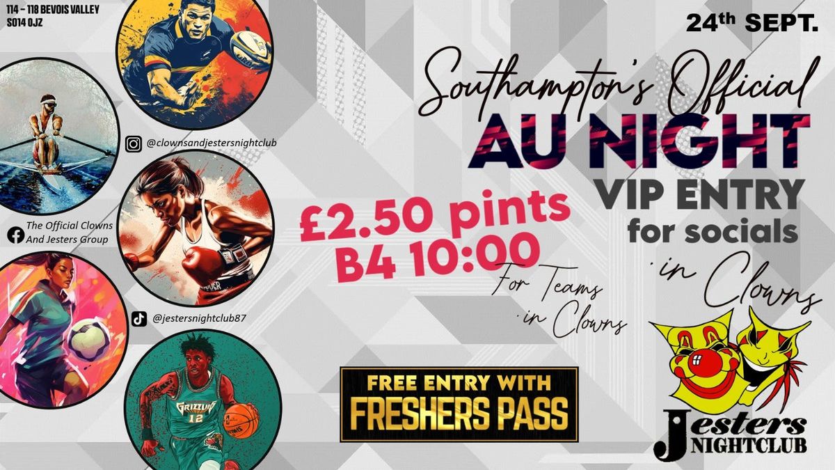 Southampton's Official AU Night! \u2013 24th September