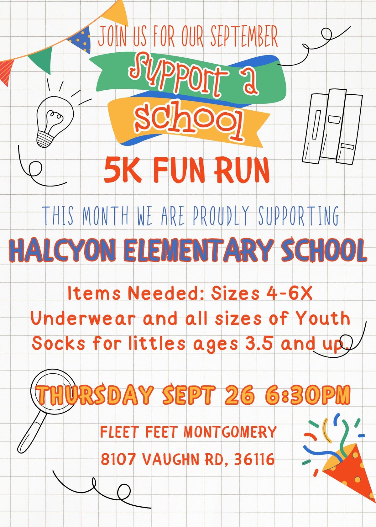 Support-a-School 5K for Halcyon Elementary