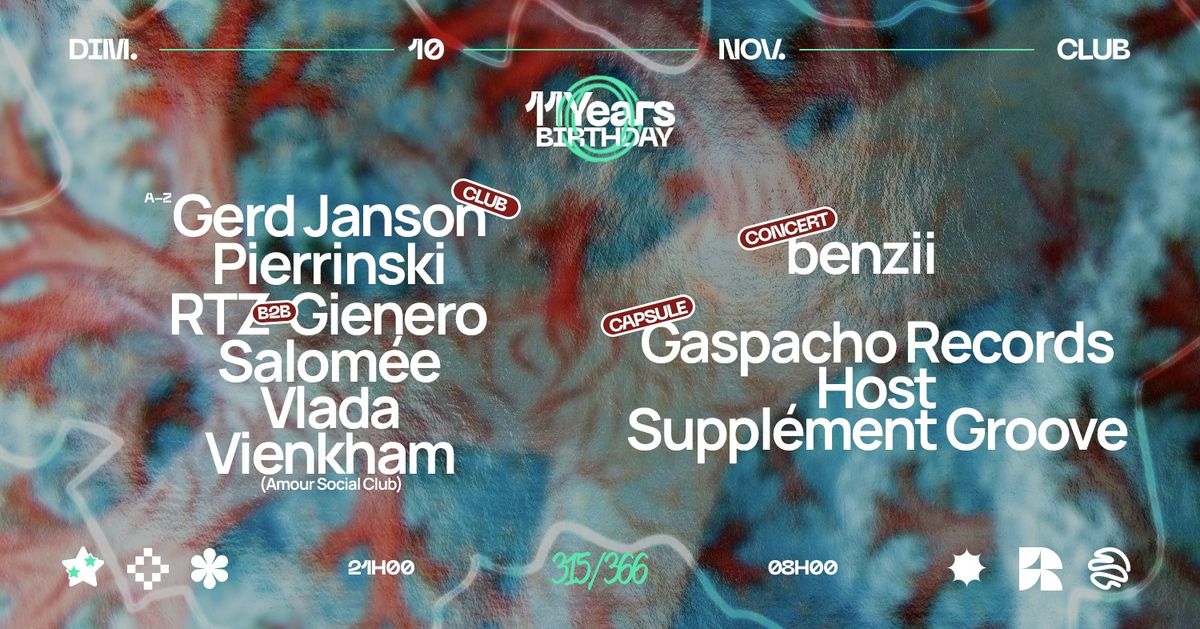 Badaboum 11 Years : Gerd Janson, Vlada, Salom\u00e9e, benzii, Pierrinski, RTZ b2b Gienero, Vienkham