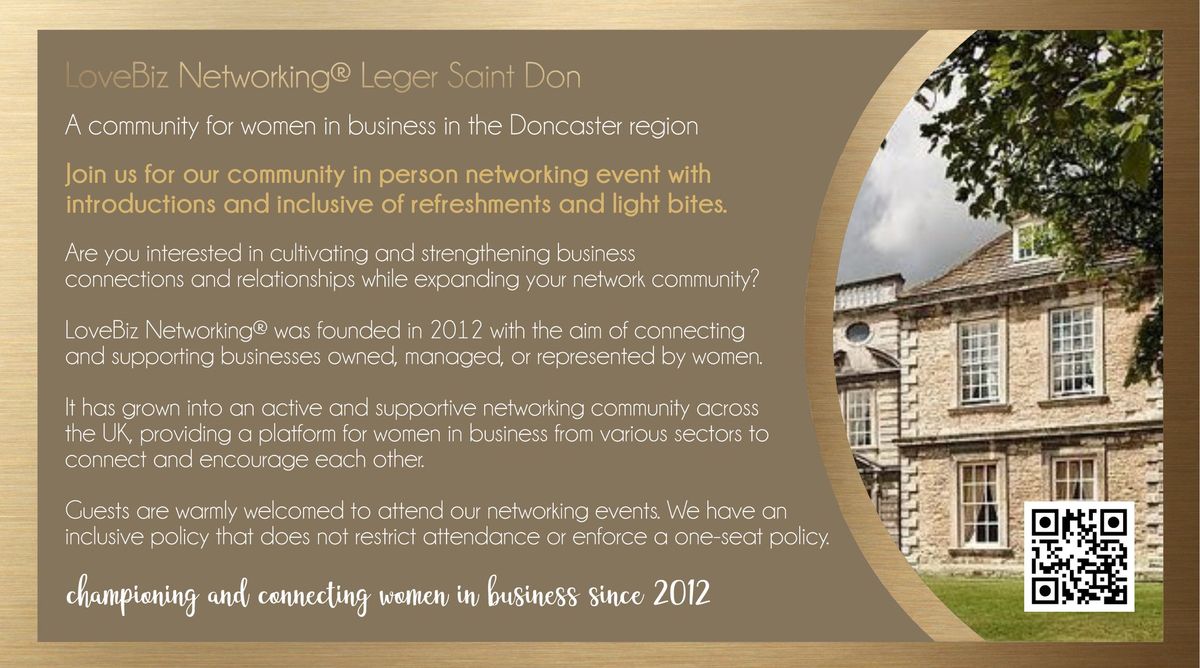 LoveBiz Networking Leger Saint Don Community Coffee Catch Up event for Women in Business