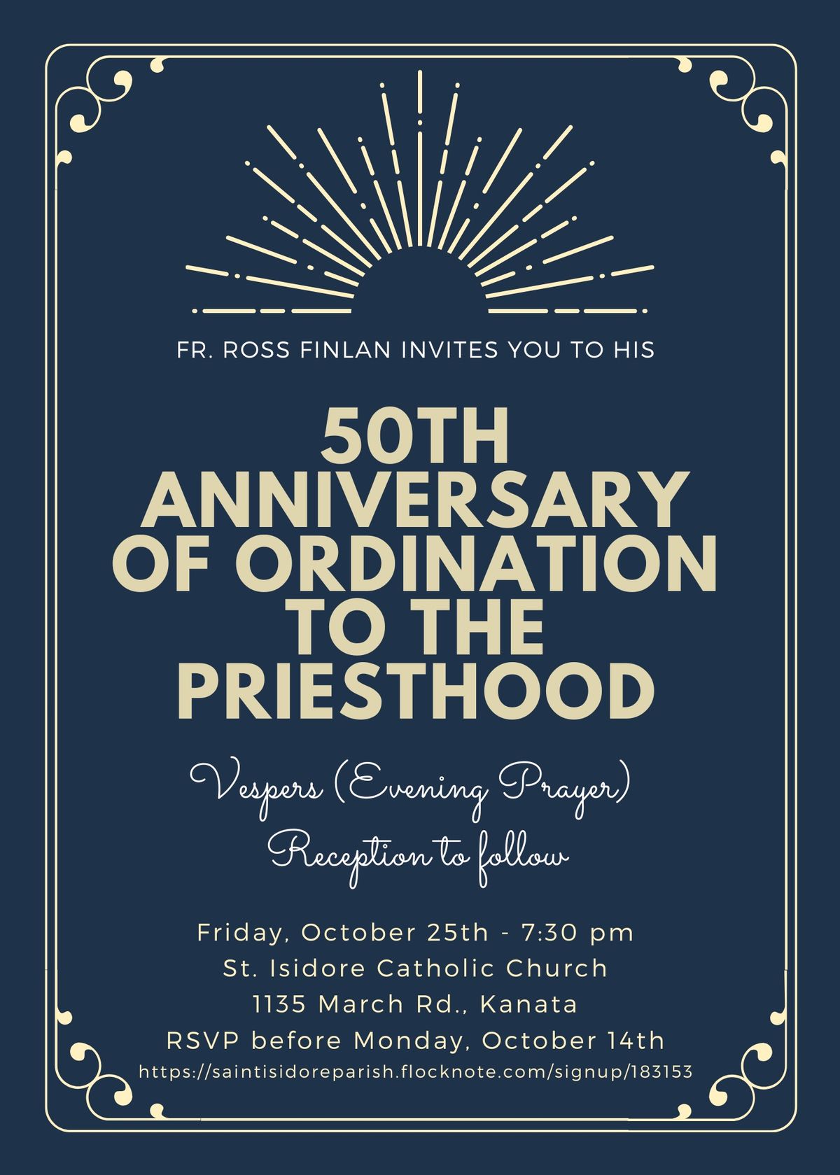 Fr. Ross Finlan's 50th Anniversary of Ordination to the Priesthood