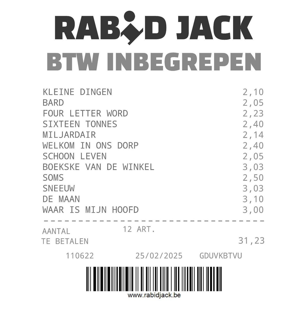 Album Release "BTW inbegrepen" Rabid Jack