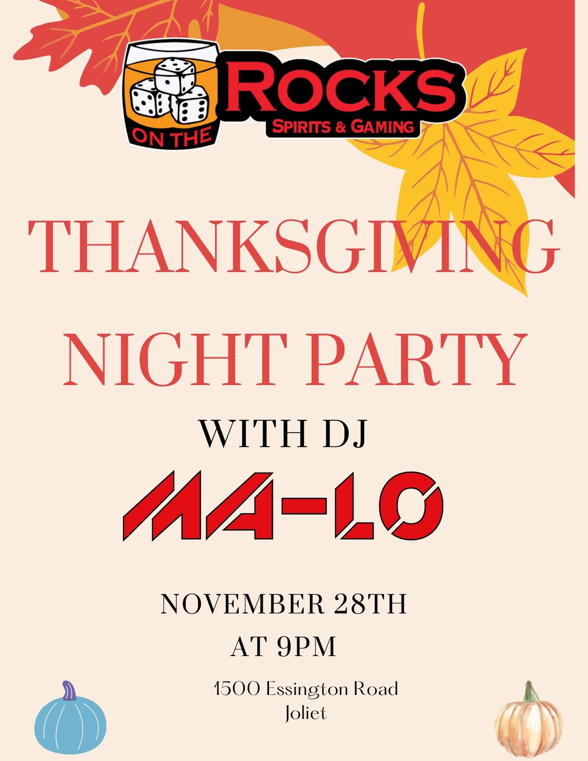 Thanksgiving party @ On The Rocks!