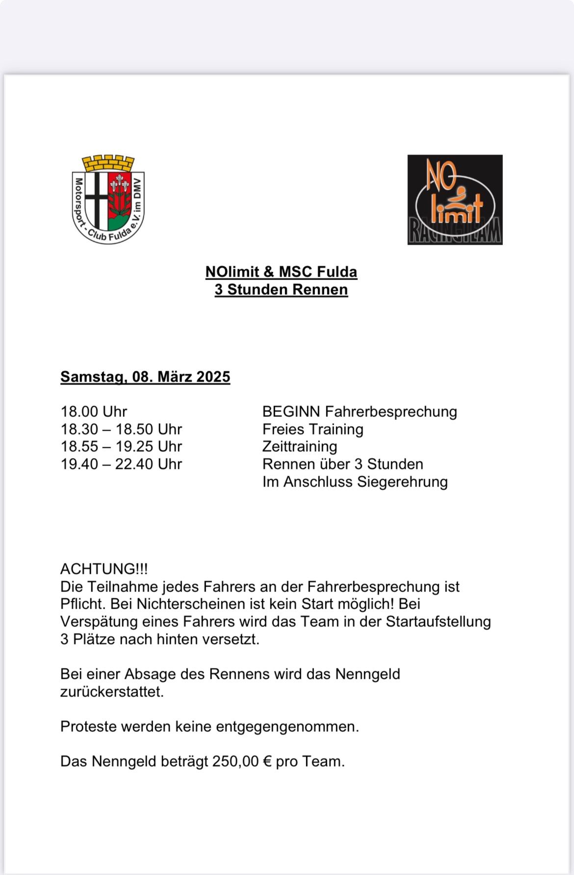 3h Rennen Kartbahn NOLIMITKARTBAHN & MSC FULDA