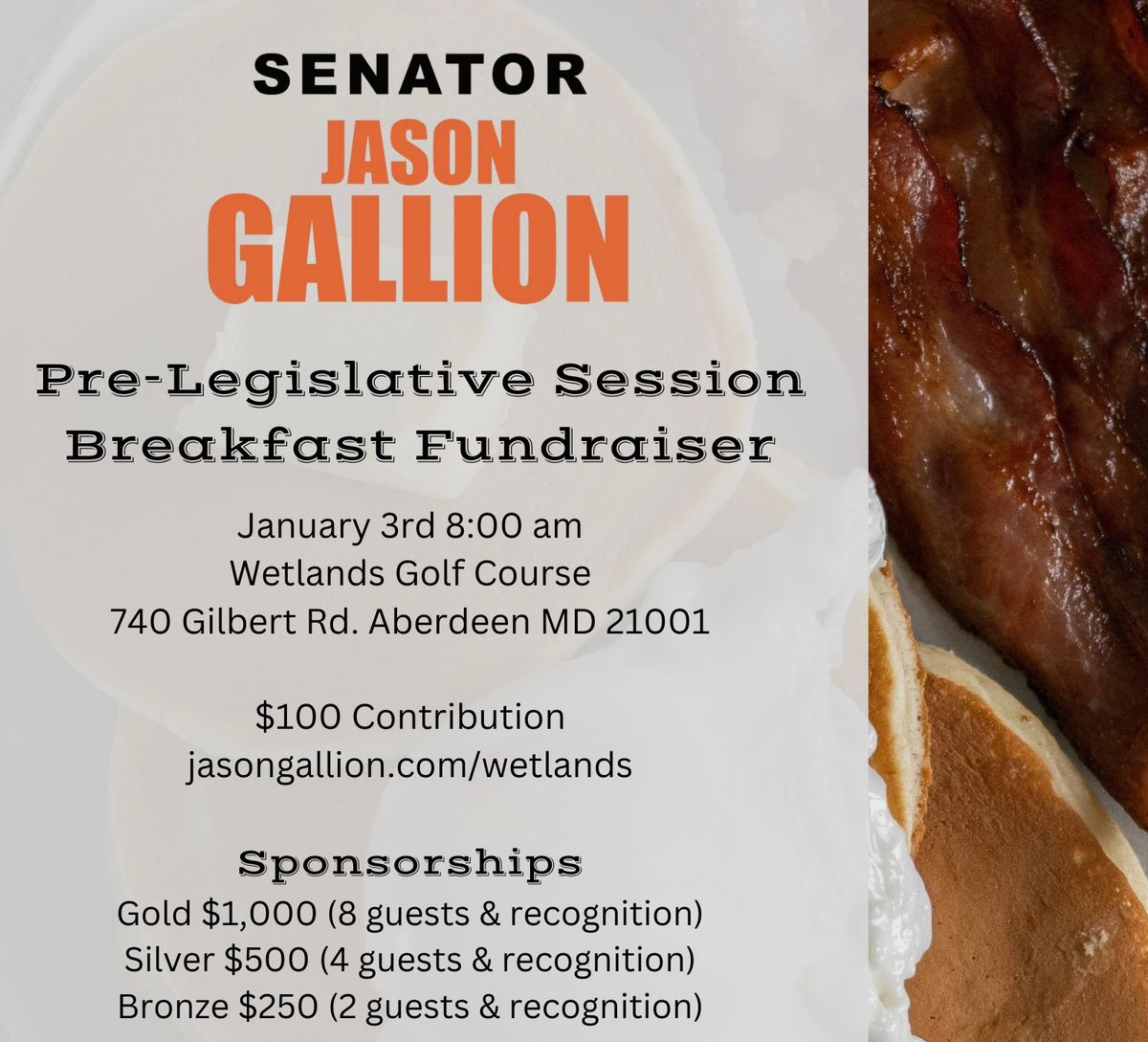 Senator Gallion\u2019s Pre-Legislative Session Breakfast Fundraiser