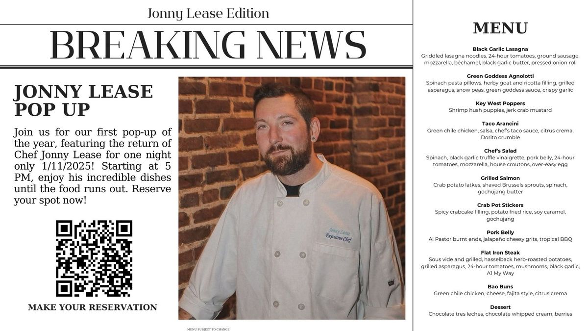 Chef Jonny Lease Pop Up!