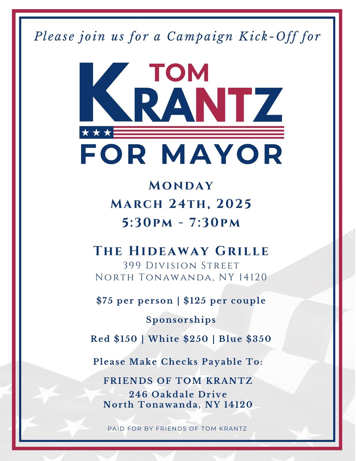 Tom Krantz for NT Mayor - Campaign Kick Off