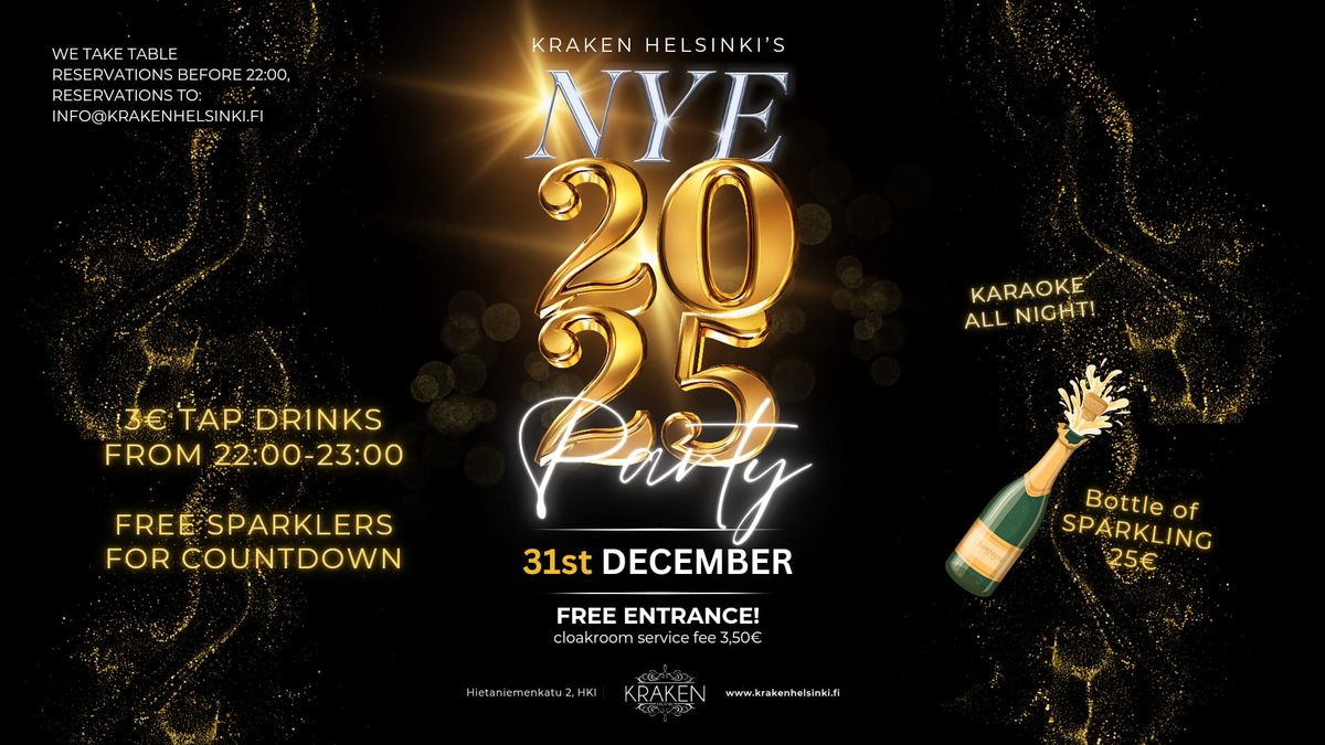 NYE 2025 PARTY 31.12. @ Kraken Helsinki