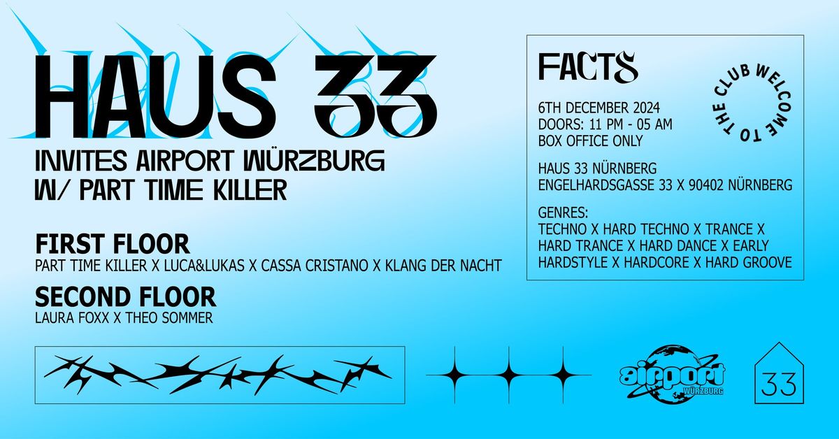 Haus 33 invites Airport W\u00fcrzburg w\/ Part Time Killer