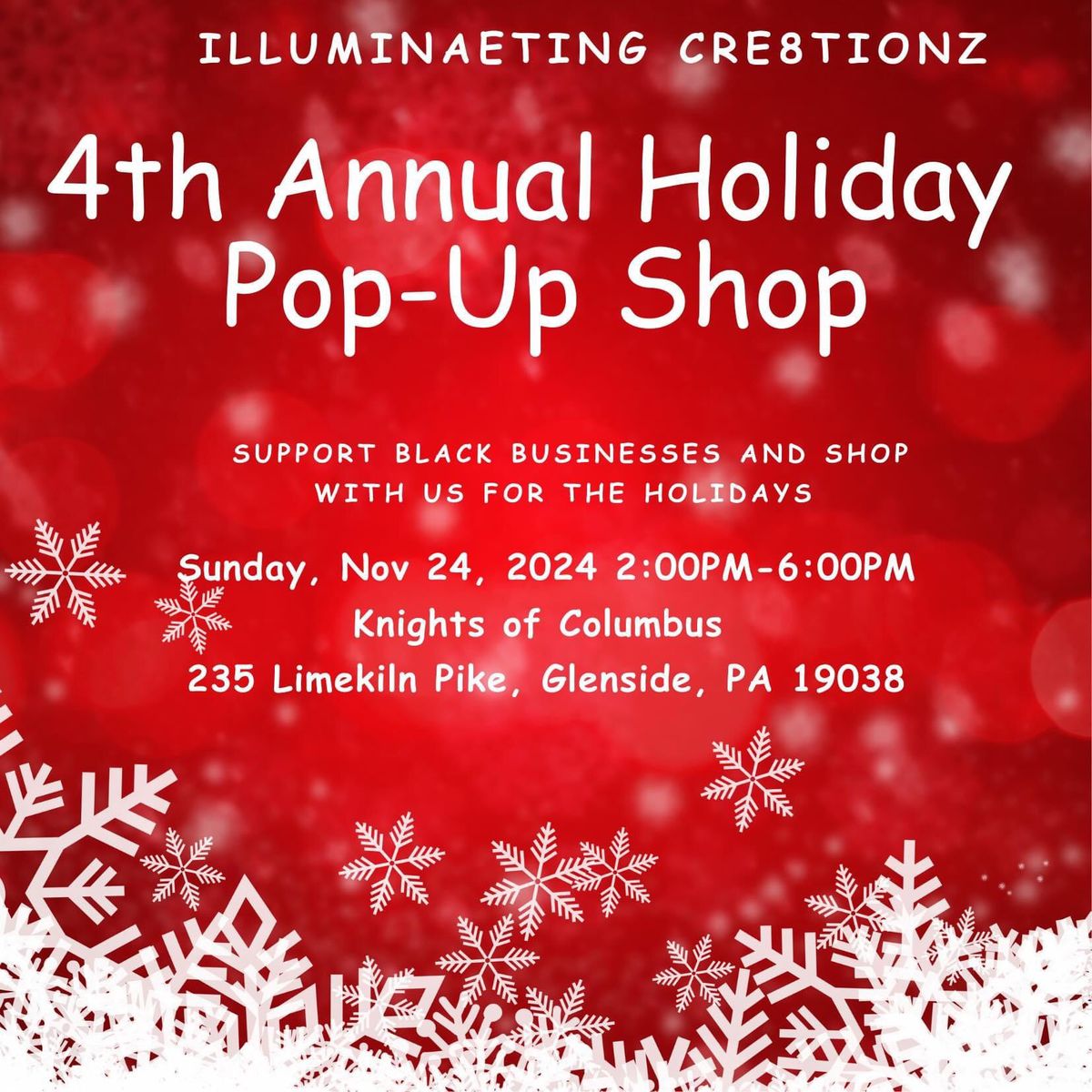 4th annual Holiday Pop up Shop